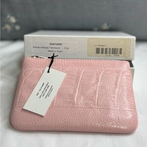 Comme des Garcons Pink Embossed Leather wallet NWT